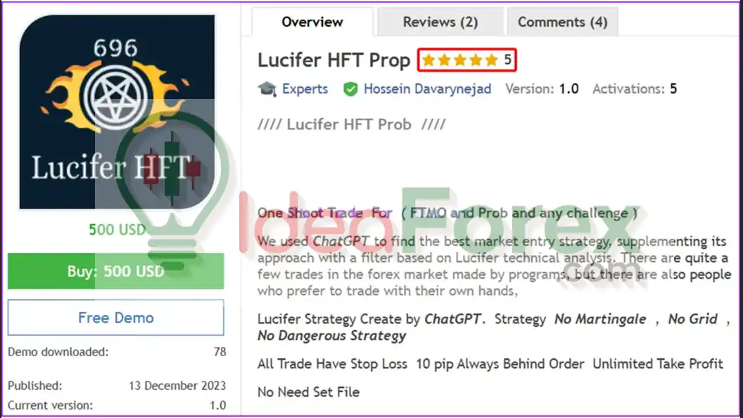 Lucifer HFT Prop EA Overview