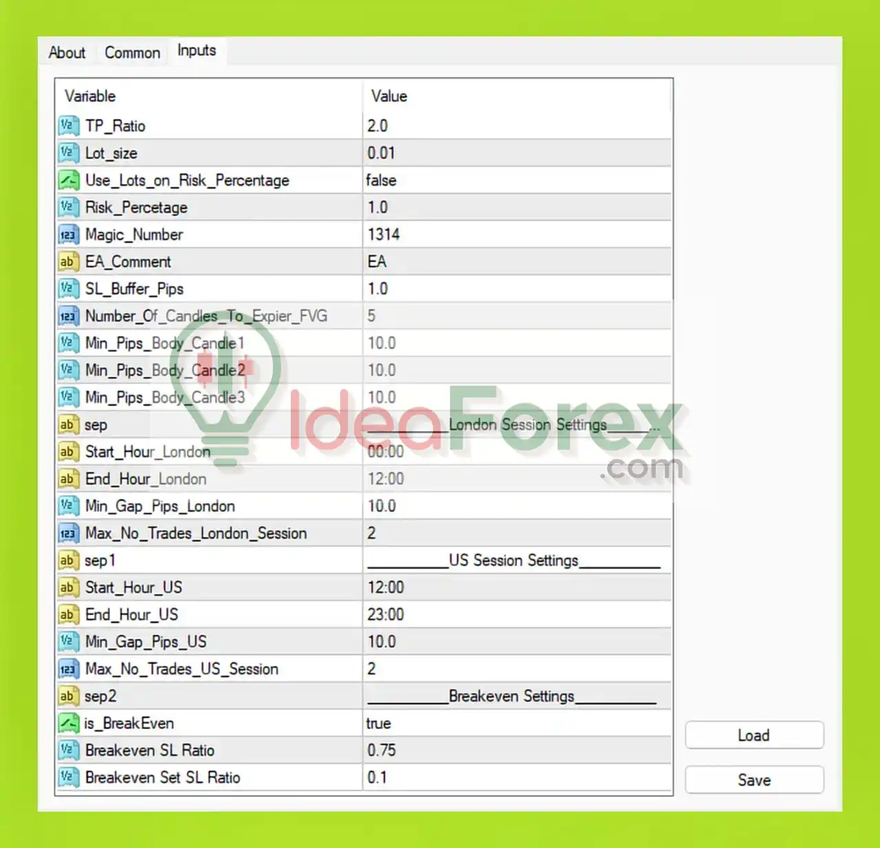 ICT Silver Bullet EA MT4 – Settings 