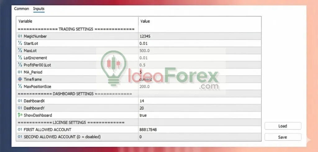 Gold Killer EA MT5 Settings