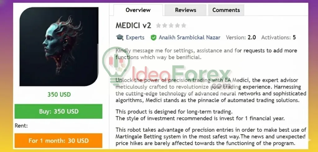 Medici EA MT4 Review