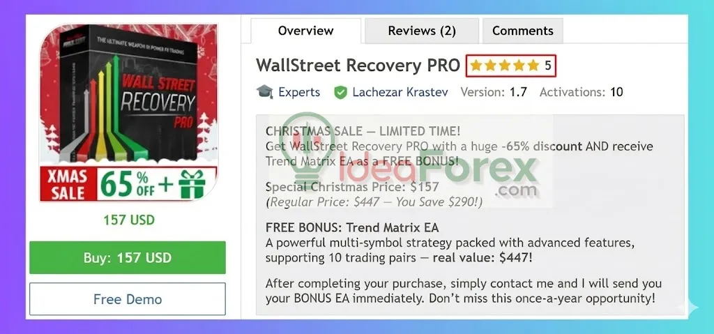 WallStreet Recovery PRO MT4 Review