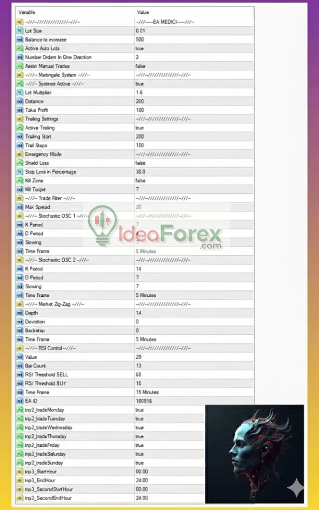 Medici EA MT4 Settings